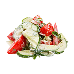 Салат из редиски c огурцами и сметаной