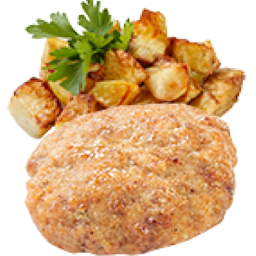 Свиняча котлета зі смаженою картоплею
